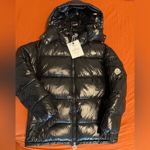 New Moncler Shiny Black  puffer goose Down Jacket